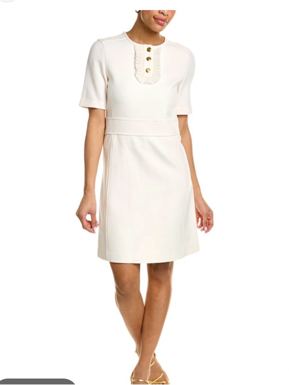 Tory Burch ivory/cream ruffle accent dress